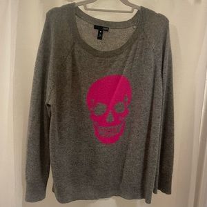 Aqua Cashmere Skull Sweater